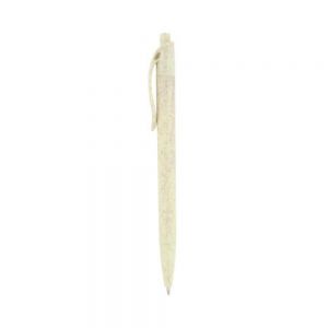 Bolígrafo de wheat straw (fibra de trigo) con clip y mecanismo retráctil.